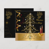 Kerstvakantiefeest Gouden Rode Kerstboom Kaart (Voorkant / Achterkant)