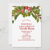 Kerstvakantiefeest Holly Berry Bruiloftsontvangst Kaart (Voorkant)