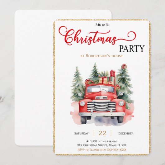 Kerstvakantiefeest Kaart (Voorkant / Achterkant)