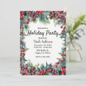 Kerstvakantiefeest Kersthulst & Dennenappels Kaart (Staand voorkant)