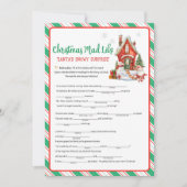 Kerstvakantiefeest Mad Libs-spel Feestdagenkaart (Voorkant)