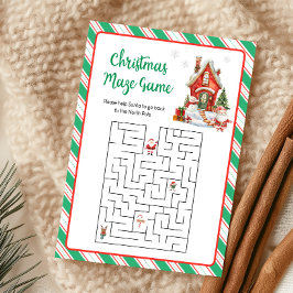 Kerstvakantiefeest Maze-spel Feestdagenkaart