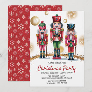 Kerstvakantiefeest Notenkraker Goud Glitter Kaart
