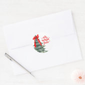 Kerstvakantiefeest Oh wat leuk Ronde Sticker (Envelop)
