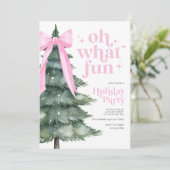 Kerstvakantiefeest Oh wat leuk Roze Kaart (Staand voorkant)
