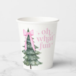 Kerstvakantiefeest Oh wat leuk Roze Papieren Bekers