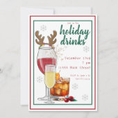 Kerstvakantiefeest Old Fashion wijn champagne Kaart (Voorkant)
