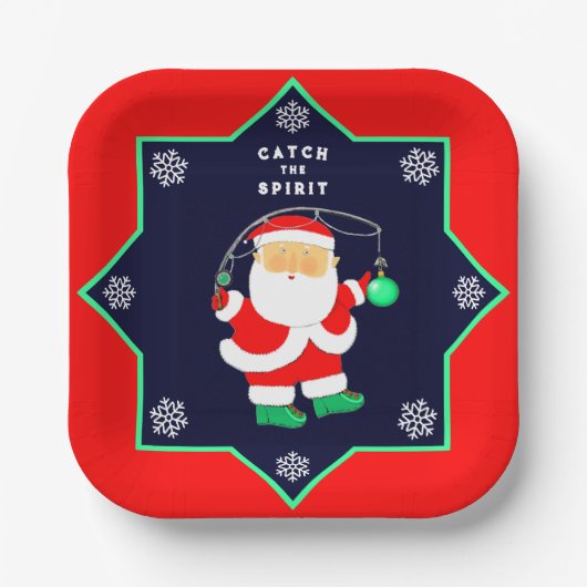 Kerstvakantiefeest Papieren Bordje (Voorkant)
