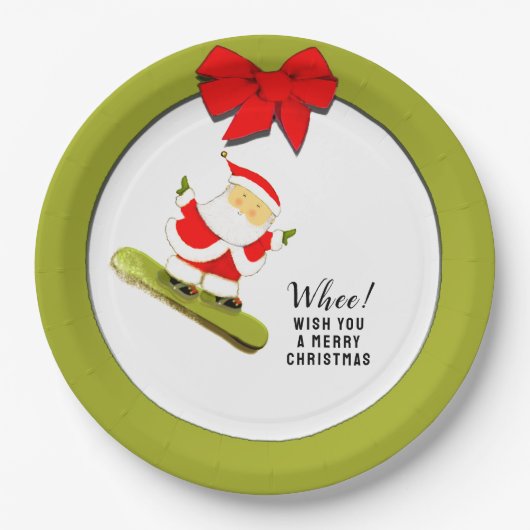 Kerstvakantiefeest Papieren Bordje (Voorkant)
