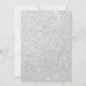 Kerstvakantiefeest Rood & Grijs Zilver Glitter Kaart (Achterkant)