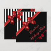 Kerstvakantiefeest Rood Wit Streep Kerstboog Kaart (Voorkant / Achterkant)