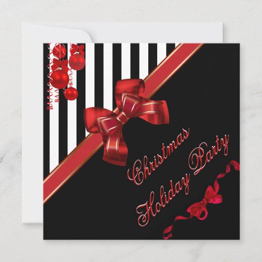 Kerstvakantiefeest Rood Wit Streep Kerstboog Kaart (Voorkant)