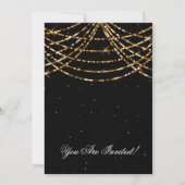 Kerstvakantiefeest String Lights Goud Kaart (Achterkant)