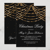 Kerstvakantiefeest String Lights Goud Kaart (Voorkant / Achterkant)