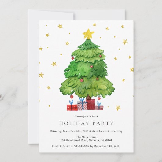 Kerstvakantiefeest Uitnodiging (Voorkant)