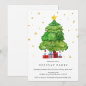 Kerstvakantiefeest Uitnodiging (Voorkant / Achterkant)
