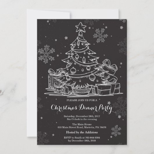 Kerstvakantiefeest Uitnodiging (Voorkant)