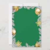 Kerstvakantiefeest Uitnodiging Groen en Goud (Achterkant)