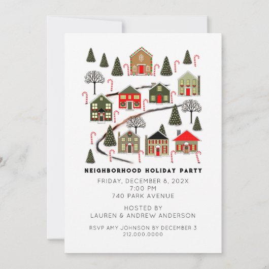 Kerstvakantiefeest Uitnodigingen (Voorkant)