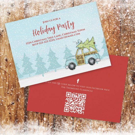 Kerstvakantiefeest Winter Festieve QR-code Kaart