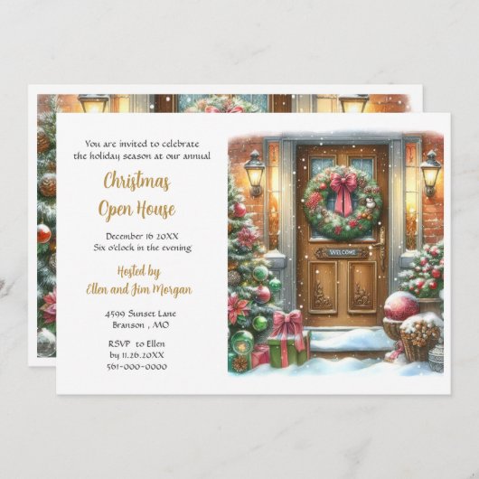 Kerstvakantiefeestje Kaart (Voorkant / Achterkant)