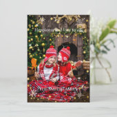 Kerstvakantiefoto Feestdagenkaart (Staand voorkant)