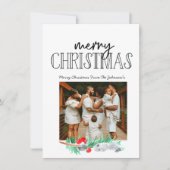 Kerstvakantiefoto groene vlakke kaart (Voorkant)