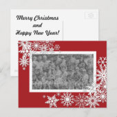 Kerstvakantiefotokaart met sneeuwvlokken feestdagenkaart (Voorkant / Achterkant)