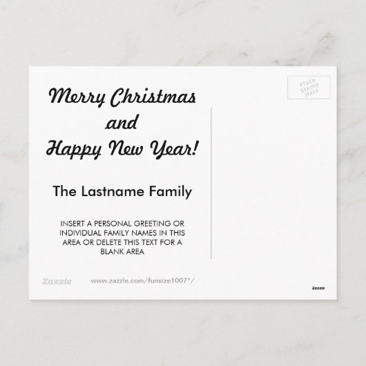 Kerstvakantiefotokaart met sneeuwvlokken feestdagenkaart (Achterkant)