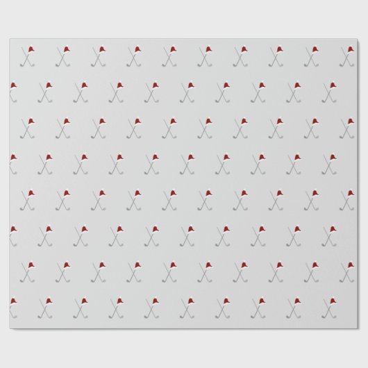 kerstvakantiegolfclubs patroonhoed cadeaupapier (Vlak)