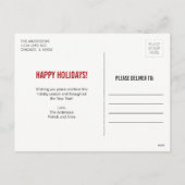 Kerstvakantiekaart met 'Eet, drink en wees vrolijk Feestdagenkaart (Achterkant)