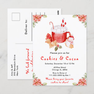 Kerstvakantiekoekjes en cacaorood briefkaart