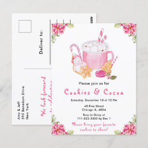 Kerstvakantiekoekjes en cacaorosa briefkaart