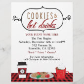 Kerstvakantiekoekjes & warme dranken evenement fly flyer (Voorkant)