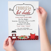 Kerstvakantiekoekjes & warme dranken evenement fly flyer (Hand)