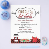 Kerstvakantiekoekjes & warme dranken evenement fly flyer (Enkel)