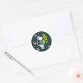 Kerstvakantiemuis met Cadeaus illustratie Ronde Sticker (Envelop)