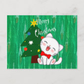 kerstvakantieontwerp met kleurrijk Kat Briefkaart (Voorkant)