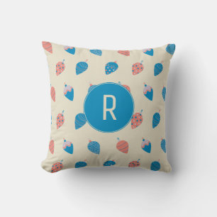 Kerstvakantiepatroon Aangepaste Monogram Kussen