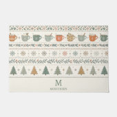 Kerstvakantiepatroon Monogram Deurmat (Voorkant)