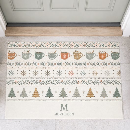 Kerstvakantiepatroon Monogram Deurmat