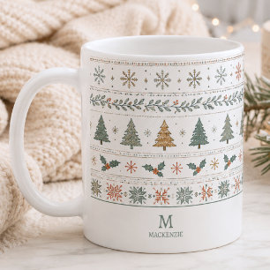 Kerstvakantiepatroon Monogram Koffiemok