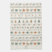 Kerstvakantiepatroon Monogram Theedoek (Verticaal)