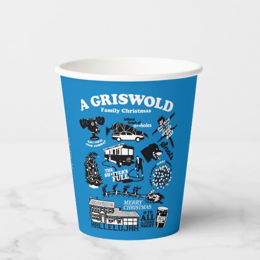 Kerstvakantiepictogrammen en offertes papieren bekers (Voorkant)