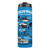 Kerstvakantiepictogrammen en offertes thermosbeker (Voorkant)