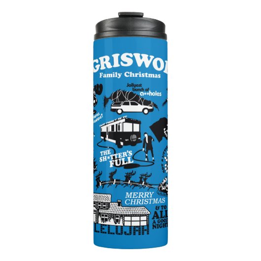 Kerstvakantiepictogrammen en offertes thermosbeker (Voorkant)