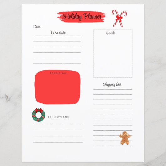 Kerstvakantieplannerpagina    (Voorkant)