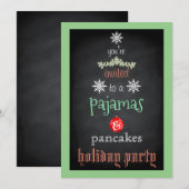 Kerstvakantiepyjama's & pannenkoeken familiefeest kaart (Voorkant / Achterkant)