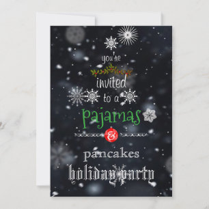 Kerstvakantiepyjama's & pannenkoeken familiefeest kaart