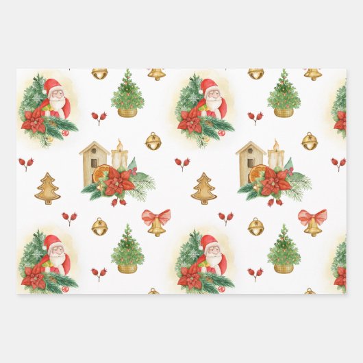 kerstvakanties inpakpapier vel (Voorkant 2)